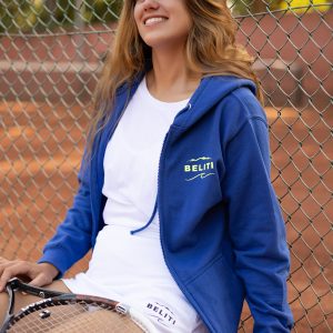 VESTE A ZIP BLEU