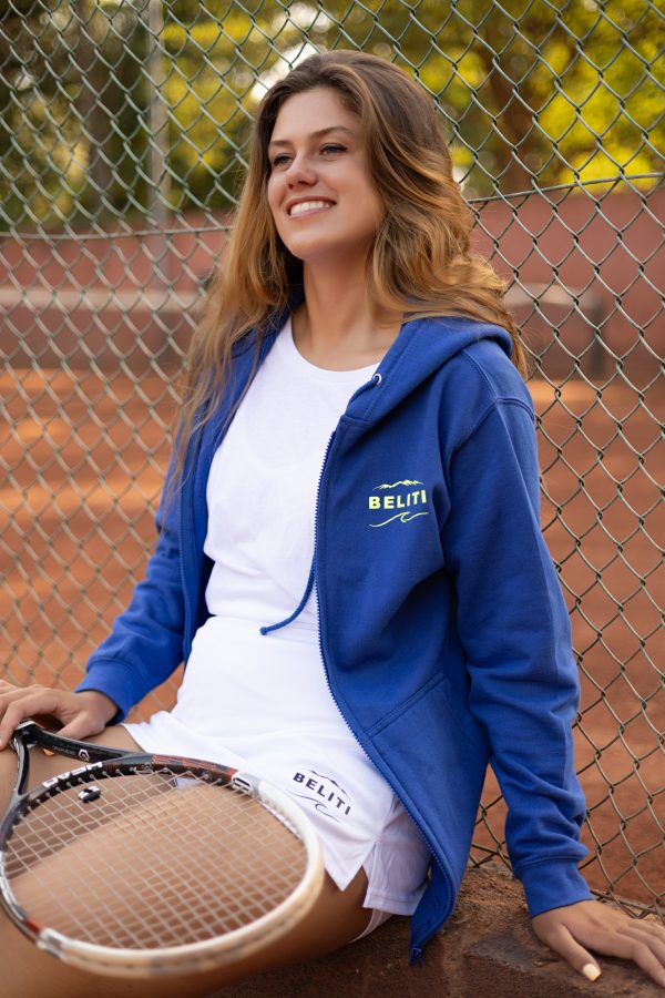 VESTE A ZIP BLEU