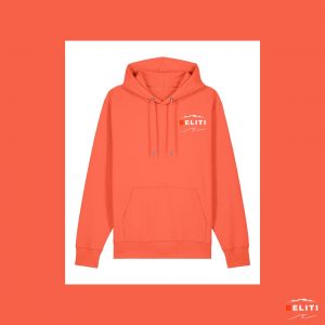 SWEAT A CAPUCHE SAUMON COTON BIO