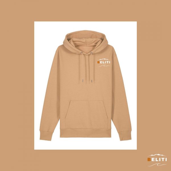 SWEAT A CAPUCHE BEIGE COTON BIO