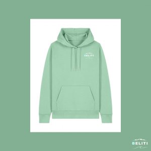 SWEAT A CAPUCHE VERT PASTEL COTON BIO