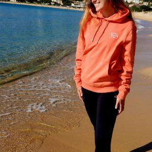 SWEAT A CAPUCHE SAUMON COTON BIO